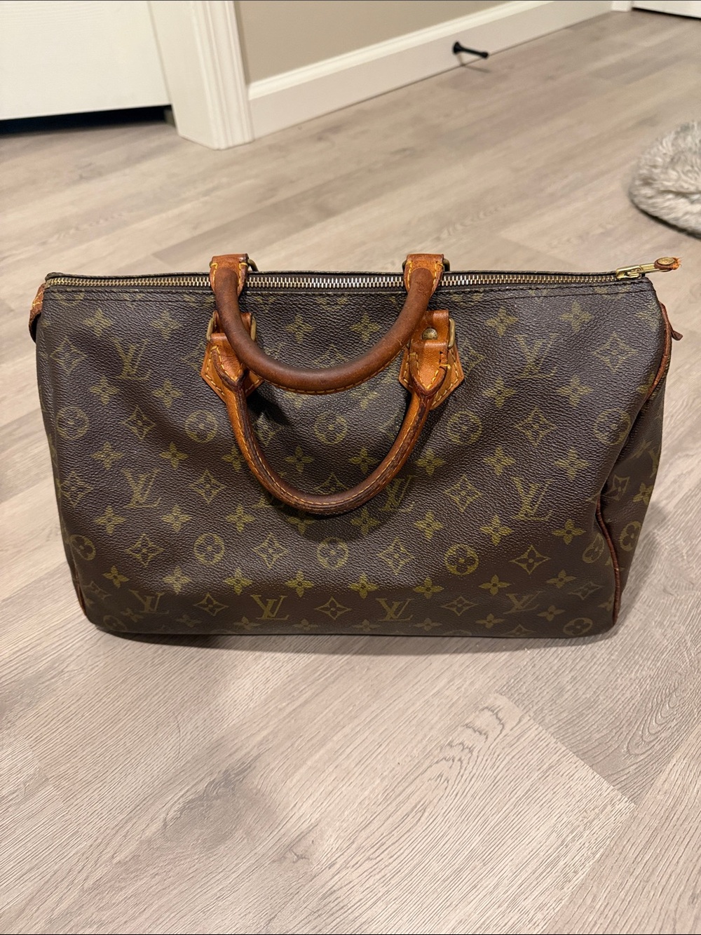 1980s Vintage Louis Vuitton Monogram Speedy 35 Handbag